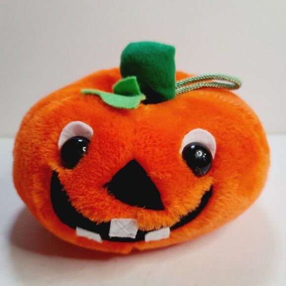 Vintage Wego Fiesta Pumpkin Jack-O-Lantern Halloween Plush Stuffed Animal 1989 - Picture 1 of 11